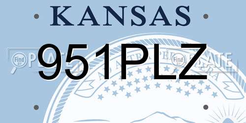 951PLZ Kansas License Plate