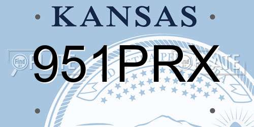 951PRX Kansas License Plate