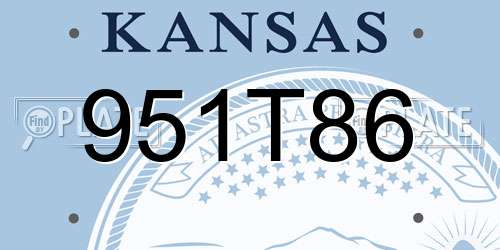 951T86 Kansas License Plate