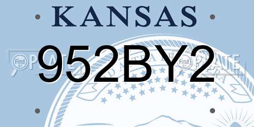 952BY2 Kansas License Plate