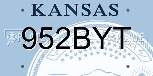 952BYT Kansas License Plate