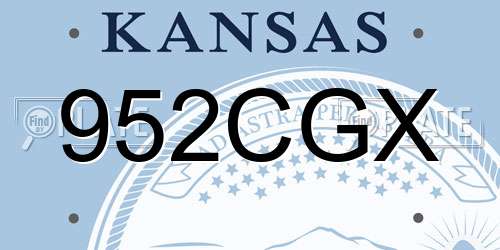 952CGX Kansas License Plate