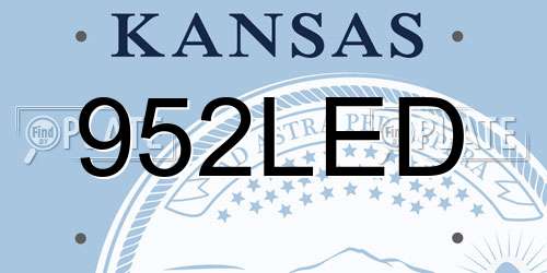 952LED Kansas License Plate