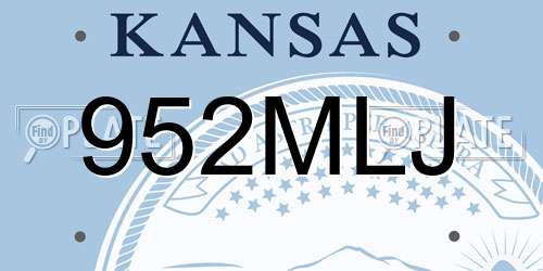 952MLJ Kansas License Plate