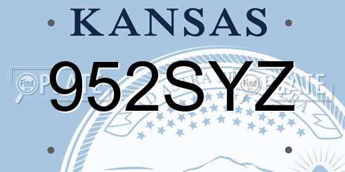 952SYZ Kansas License Plate
