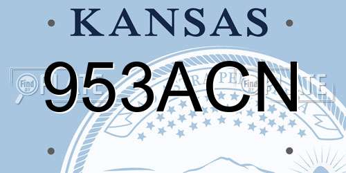 953ACN Kansas License Plate