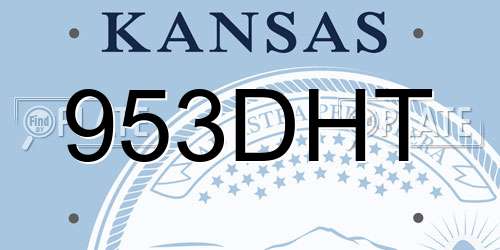 953DHT Kansas License Plate