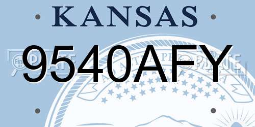 9540AFY Kansas License Plate