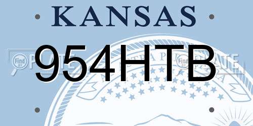 954HTB Kansas License Plate