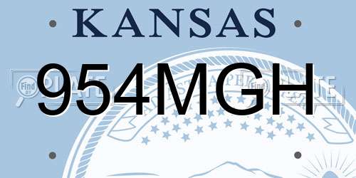 954MGH Kansas License Plate