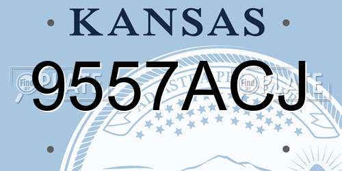 9557ACJ Kansas License Plate