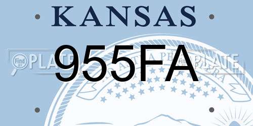 955FA Kansas License Plate