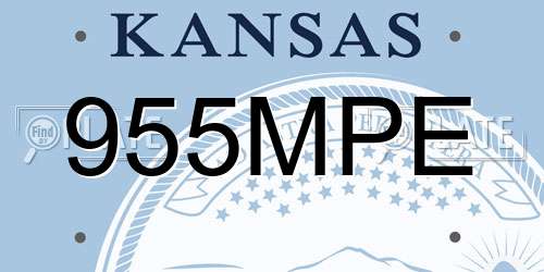 955MPE Kansas License Plate