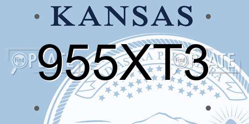 955XT3 Kansas License Plate