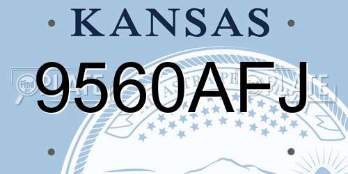 9560AFJ Kansas License Plate