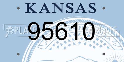 95610 Kansas License Plate