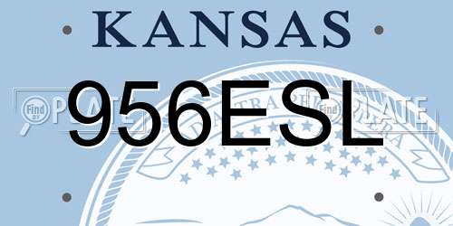956ESL Kansas License Plate
