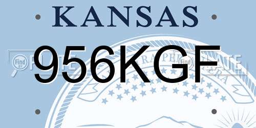 956KGF Kansas License Plate