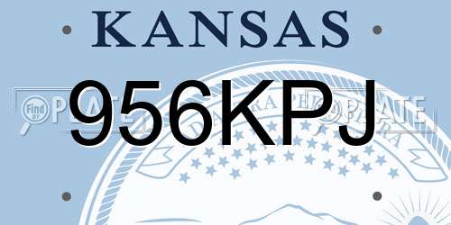 956KPJ Kansas License Plate