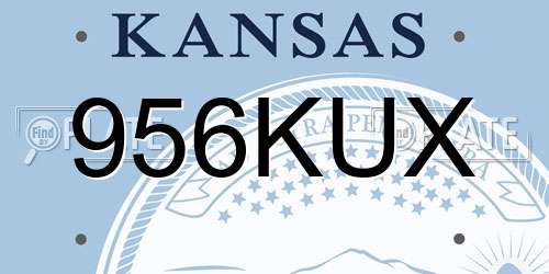 956KUX Kansas License Plate