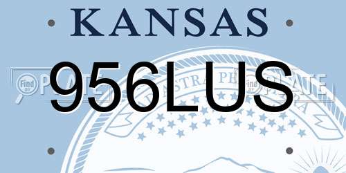956LUS Kansas License Plate