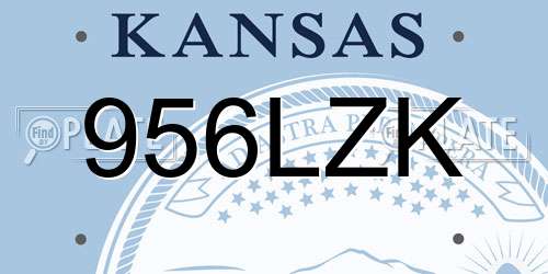 956LZK Kansas License Plate