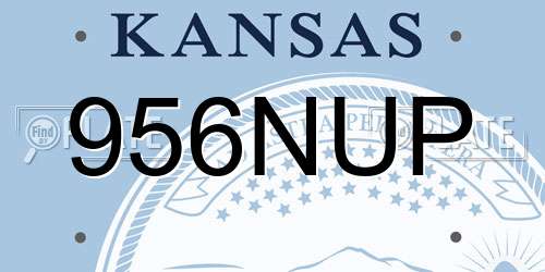 956NUP Kansas License Plate