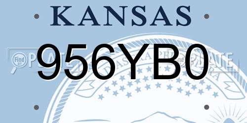 956YB0 Kansas License Plate