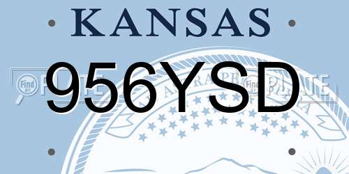 956YSD Kansas License Plate