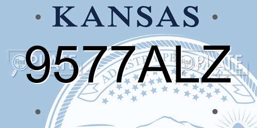 9577ALZ Kansas License Plate