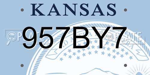 957BY7 Kansas License Plate