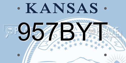 957BYT Kansas License Plate