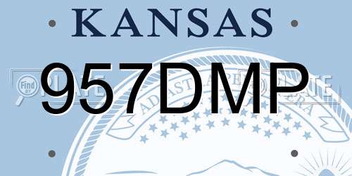 957DMP Kansas License Plate