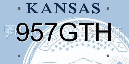 957GTH Kansas License Plate