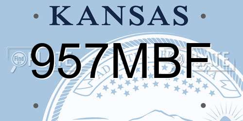 957MBF Kansas License Plate