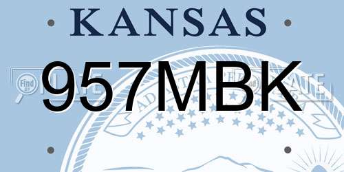 957MBK Kansas License Plate