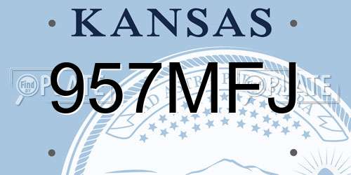 957MFJ Kansas License Plate