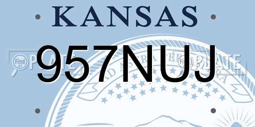 957NUJ Kansas License Plate