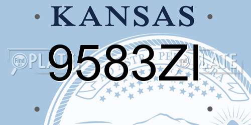 9583ZI Kansas License Plate