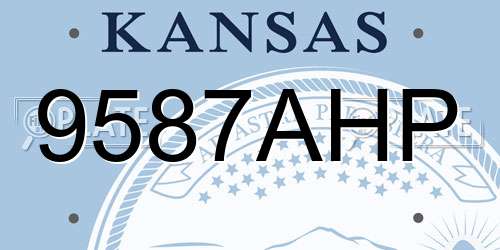 9587AHP Kansas License Plate