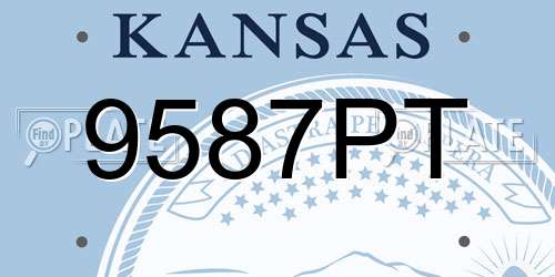 9587PT Kansas License Plate