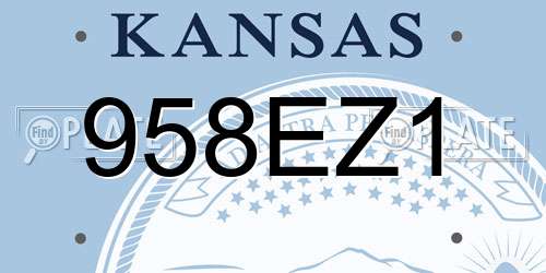 958EZ1 Kansas License Plate