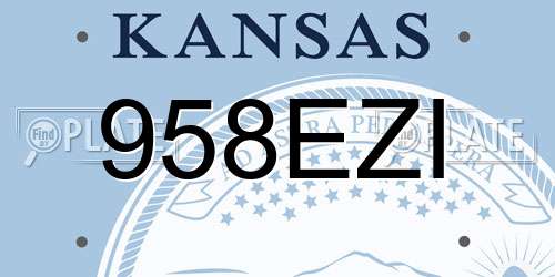 958EZI Kansas License Plate