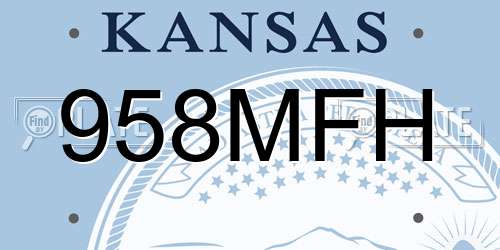 958MFH Kansas License Plate
