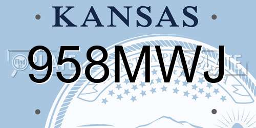 958MWJ Kansas License Plate