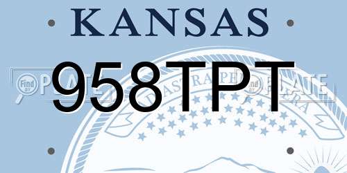 958TPT Kansas License Plate