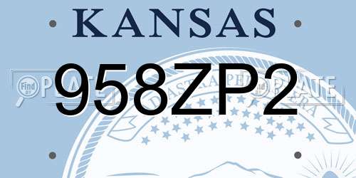 958ZP2 Kansas License Plate