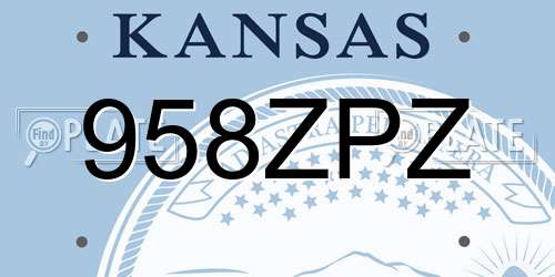 958ZPZ Kansas License Plate