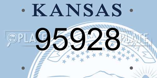 95928 Kansas License Plate
