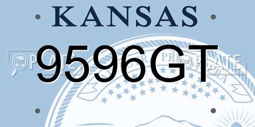 9596GT Kansas License Plate